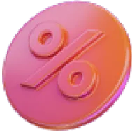 3d изображение знака процента на монете