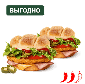 Пара Острый Мехико Бургер с курицей