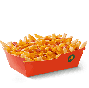 Картофель фри с сыром и беконом