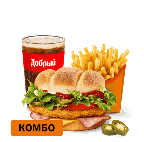 Острый Мехико Бургер с курицей Комбо