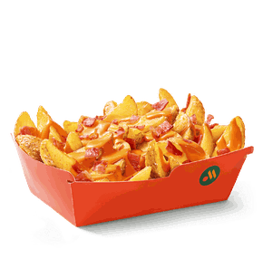 Картофель по-деревенски с сыром и беконом